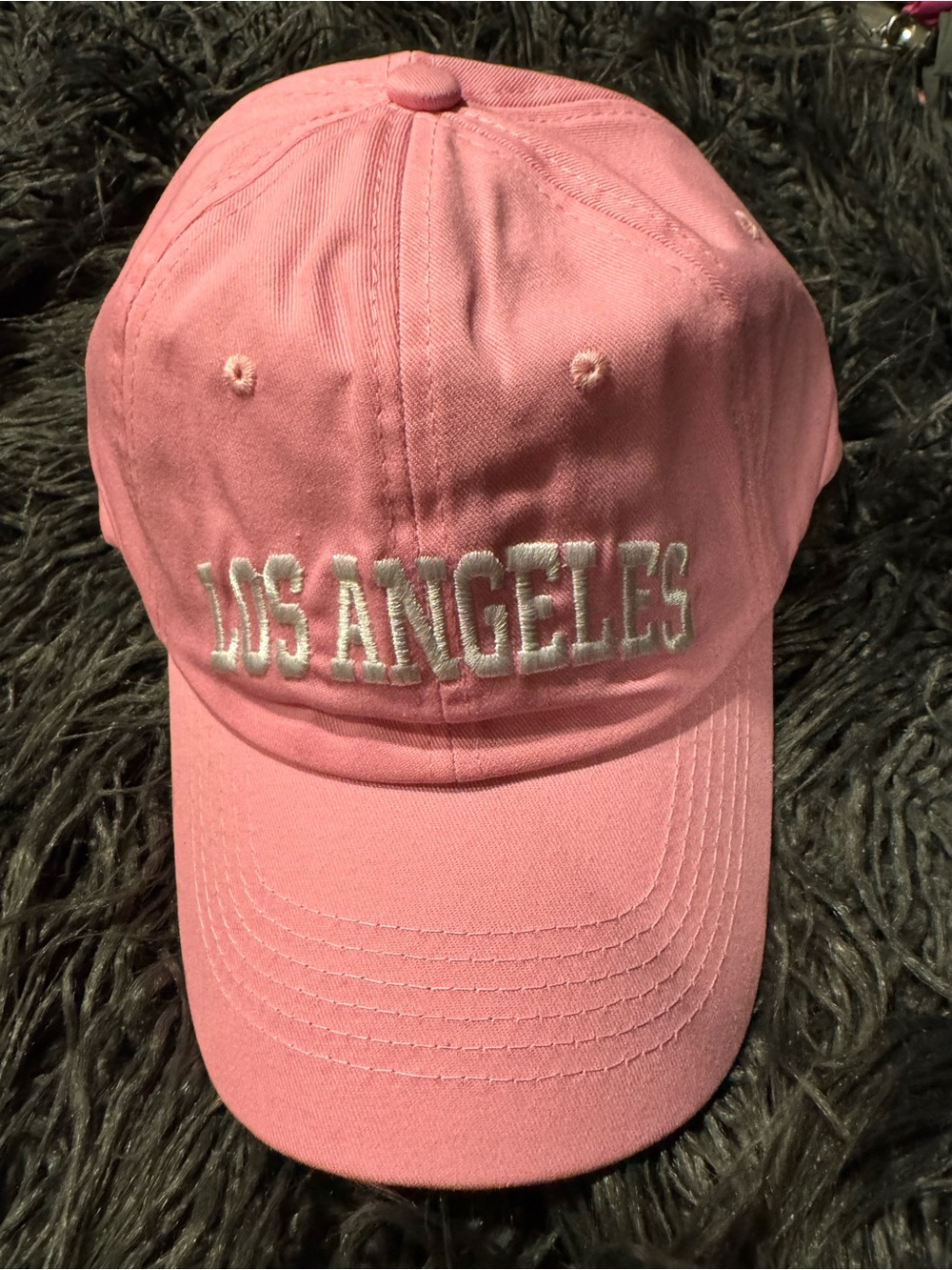 Pink "Los Angeles" Women’s Baseball Cap with Bronze clip